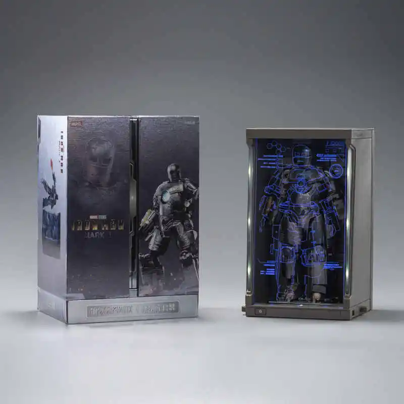 

Scale Zd Toys Iron Man Mk1 Mk2 Mk3 Hologram Garage Set Movable Figurine Collectible Handmade Model 1/10 Trendy Toy For Boys Gift