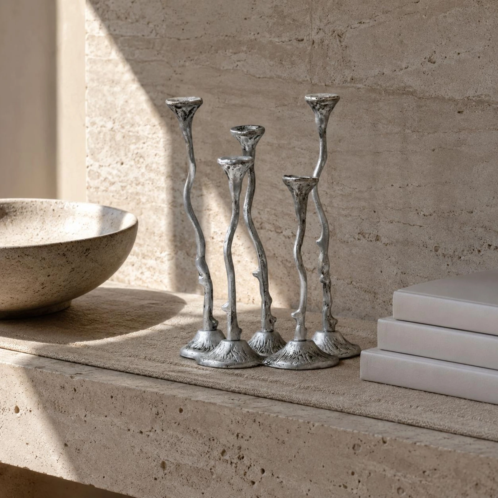 Handcrafted Branch Candle Holder Easy to Assemble Five Cup Candlestick Candelabra Wohnaccessoire for Dining Table Display view 3