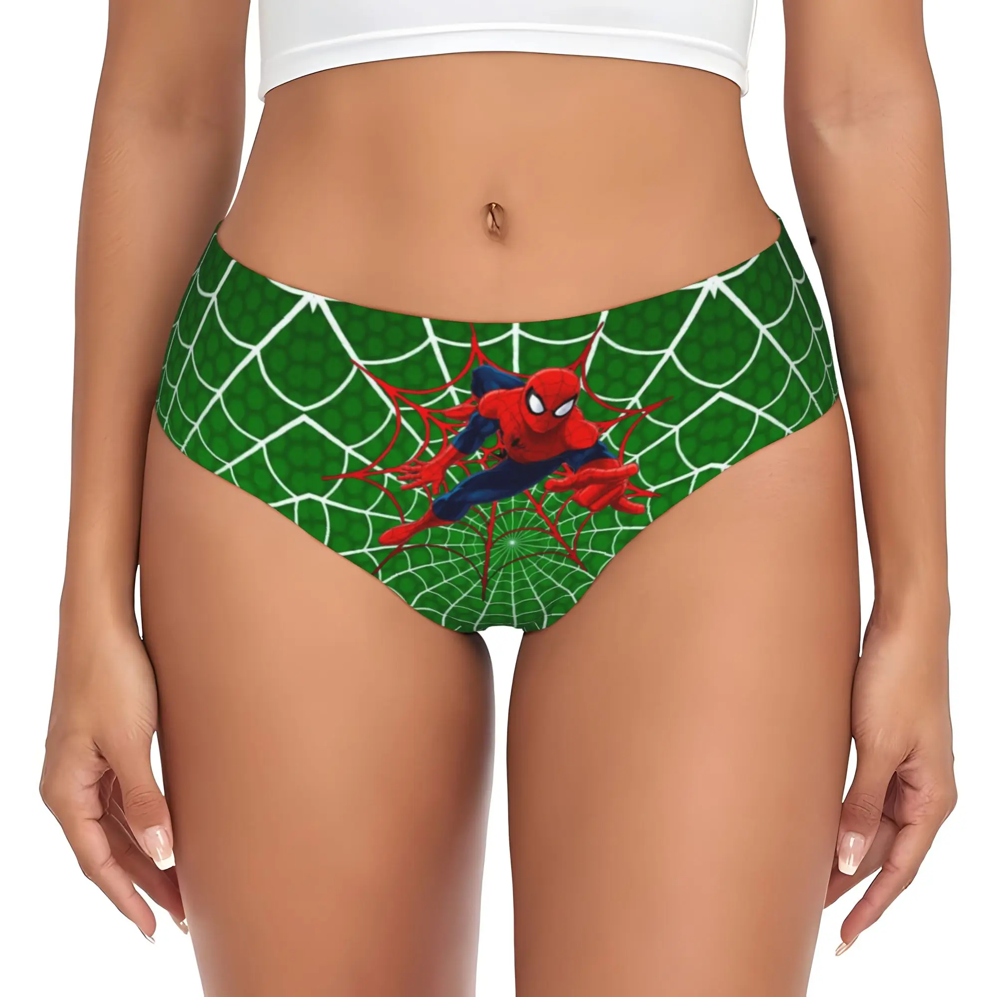 

Custom S-Spider Man Brief Panties Women's Comfort Superhero Cartoon Underwear