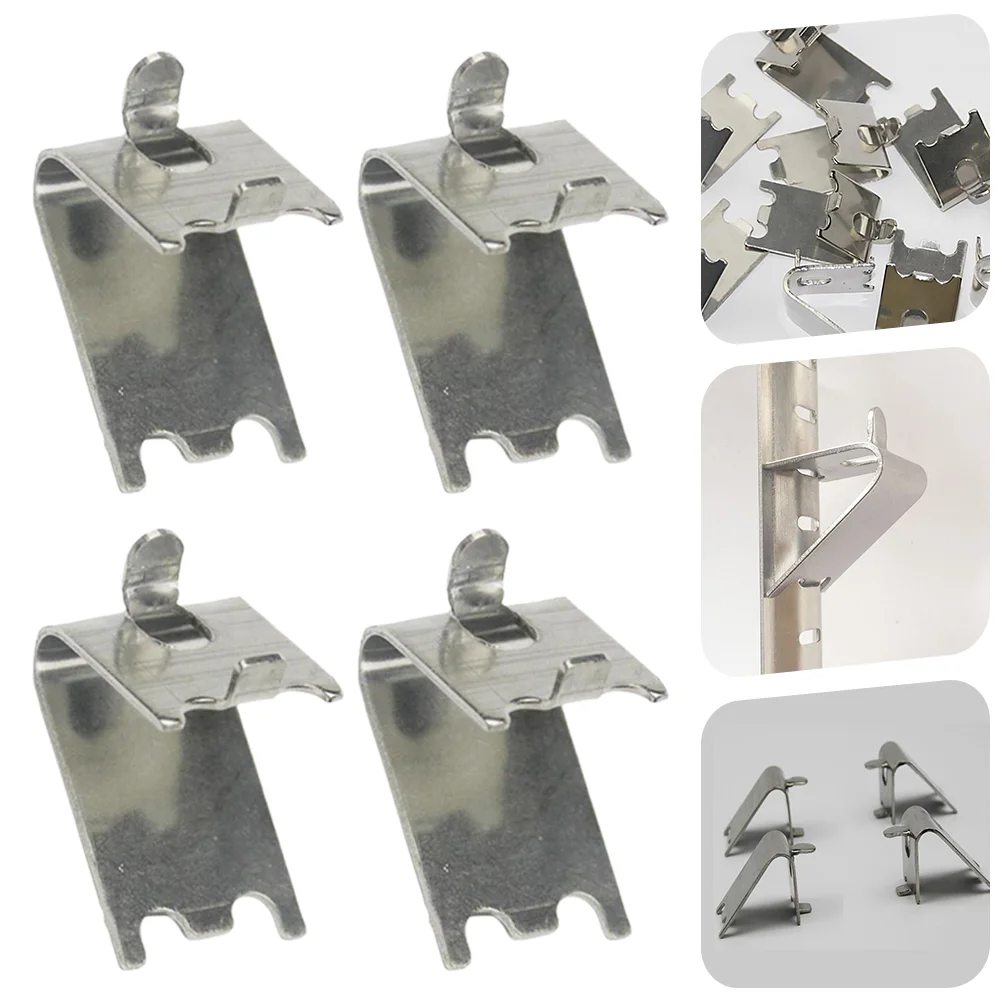 

6pcs Freezer Shelf Refrigerator Support Clamps Cooler Hooks Stainless Steel Smooth Easy Install Lasting Household