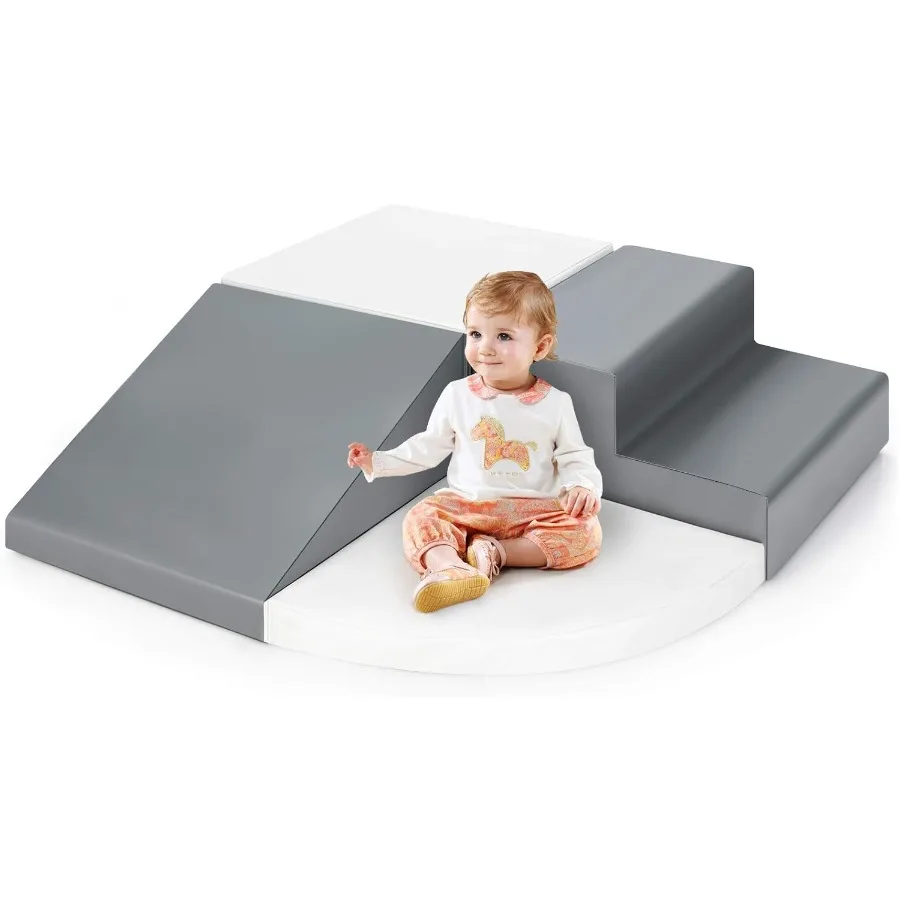 

Climb and Crawl Foam Play Set 4Piece Soft Toddler Corner Climber Indoor Active Play Structure for Babies and Toddlers Great for