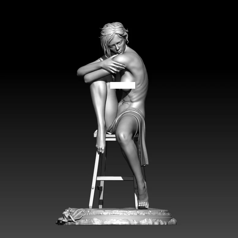 1/24 60 1/18 80mm Resin Model Kits Portrait Girl  Figurine Unpainted No Color RW-981