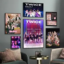 Twice Kpop Poster Sticky Posters Retro Kraft Paper Sticker DIY Room Bar Cafe Aesthetic Art Wall Painting