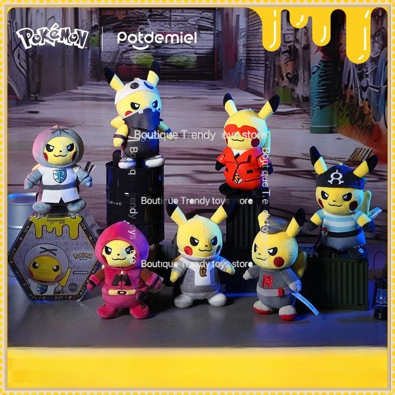 

Potdemiel Pikachu Prank Costume Pendant Blind Box Keychain Pokémon Plush Doll Schoolbag Hanging Ornament Kids Gift