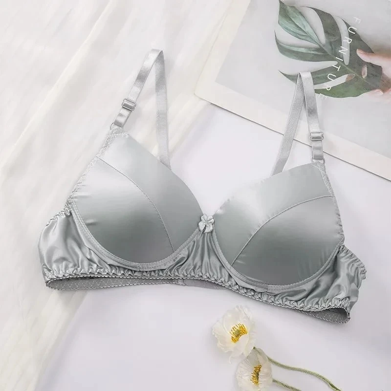 ملابس داخلية نسائية مثيرة بدون خياطة قطعة واحدة ملابس داخلية نسائية لاسلكية بفيونكة رافعة للصدر وبطانة حريرية 3/4 كوب مريح فاخر وحملي #4