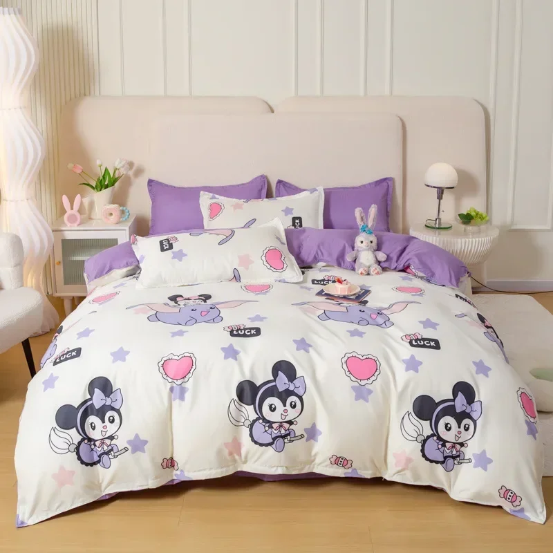 

Sanrio hello kitty bed bedding set kuromi my melody bed sheet cup set pillowcase quilt cover sheet coverlid quilt bedding