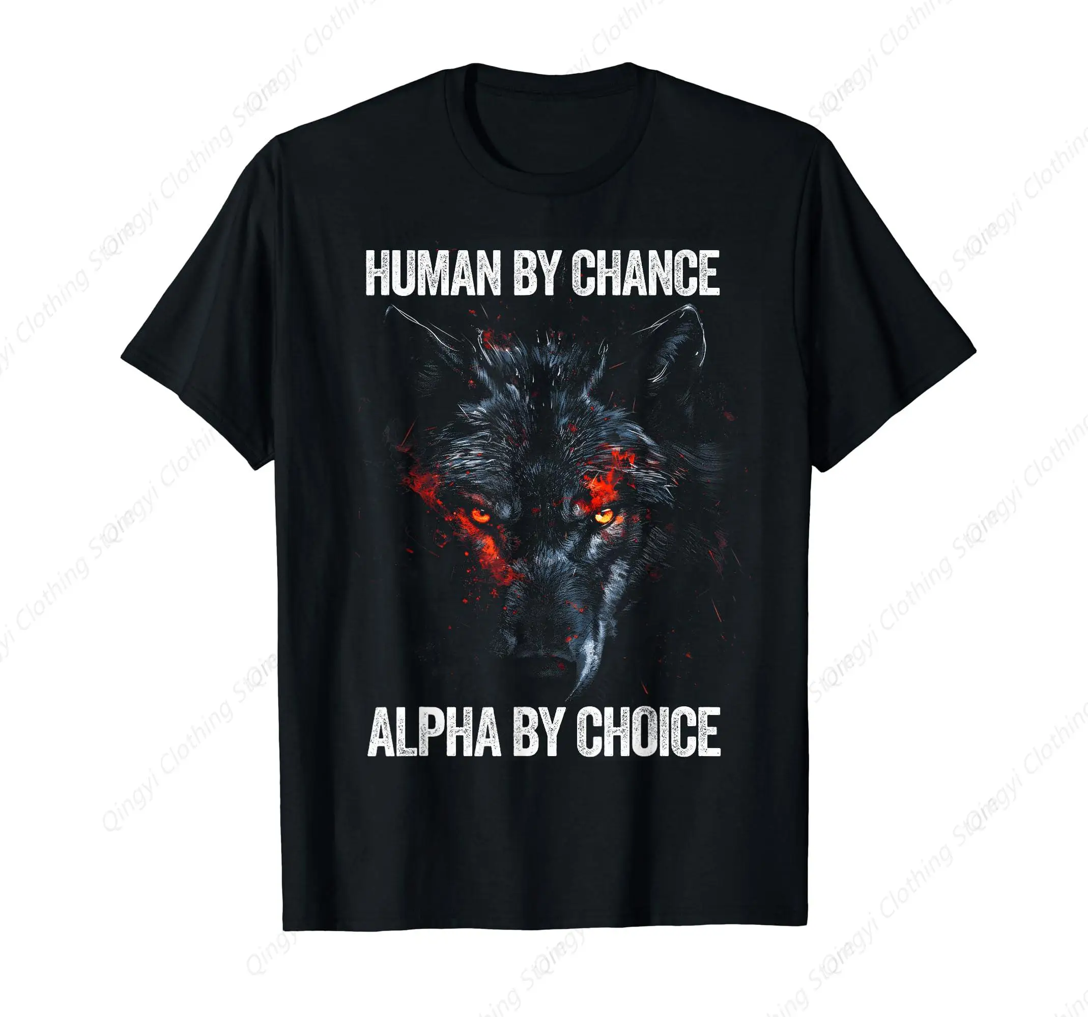 

Human by Chance by Choice Wolf T-Shirt