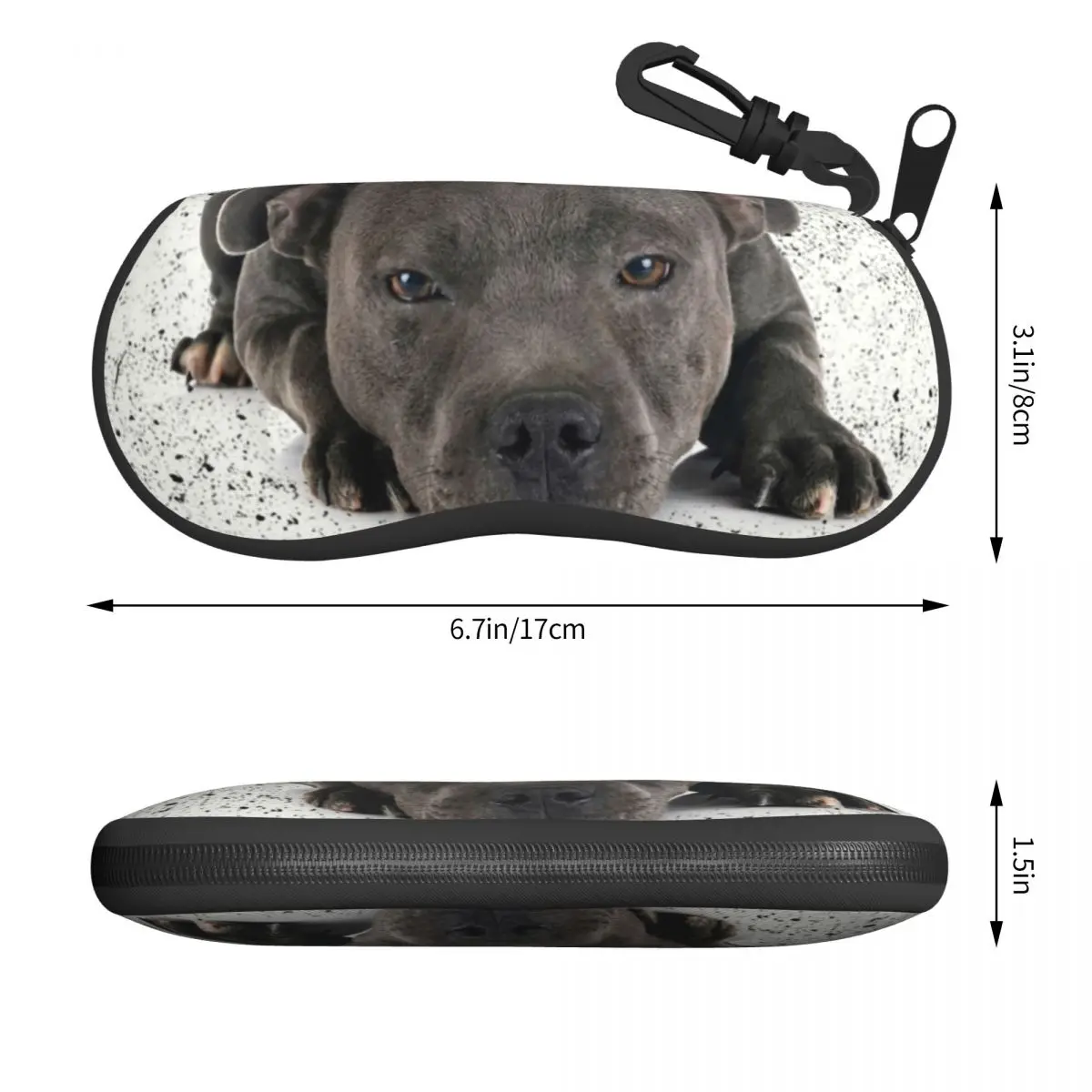 Custom Staffordshire Bull Terrier Dog Glasses Case Stylish Animal Shell Eyeglasses Case Sunglasses Box