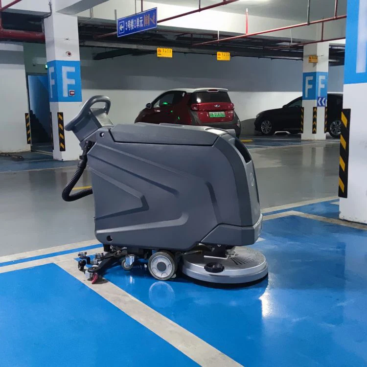 Heavy Duty Compact Industrial 20 Inch Brush 100 Ah Battery Automatic Cleaning Machine Hand Push Floor Scrubber  For Workshop