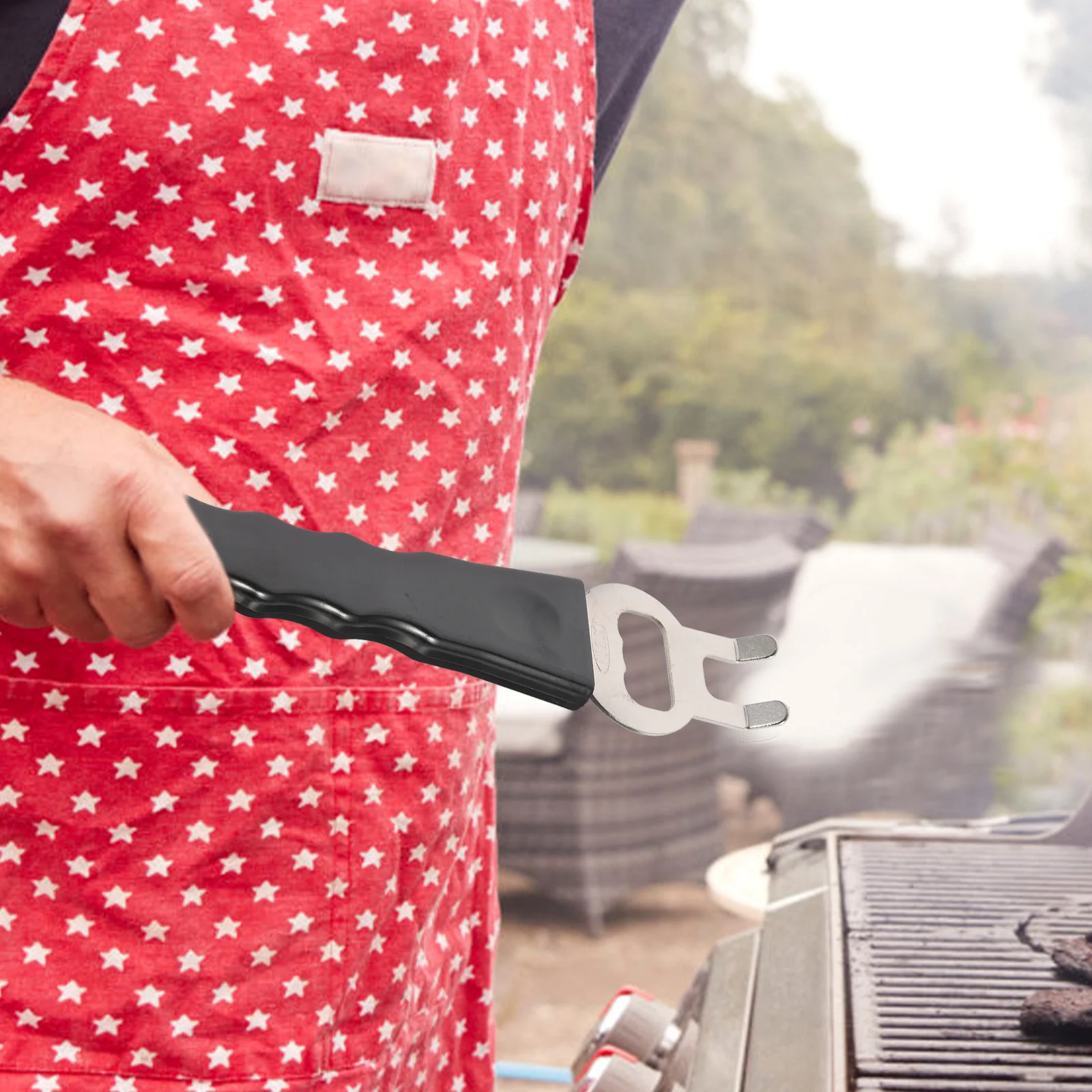 

Grill Crowbar Stainless Steel Plastic Heat Resistant Handle Bbq Tool Practical Kitchen Gadget Bbq Plate Clamp Bowl Clip Rack