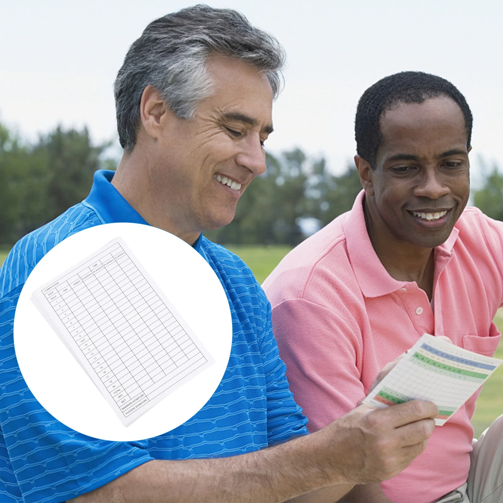 

12pcs Golf Score Card Premium Coated Record Paper Foldable Lightweight Competition Tool For Sports Record Keeping
