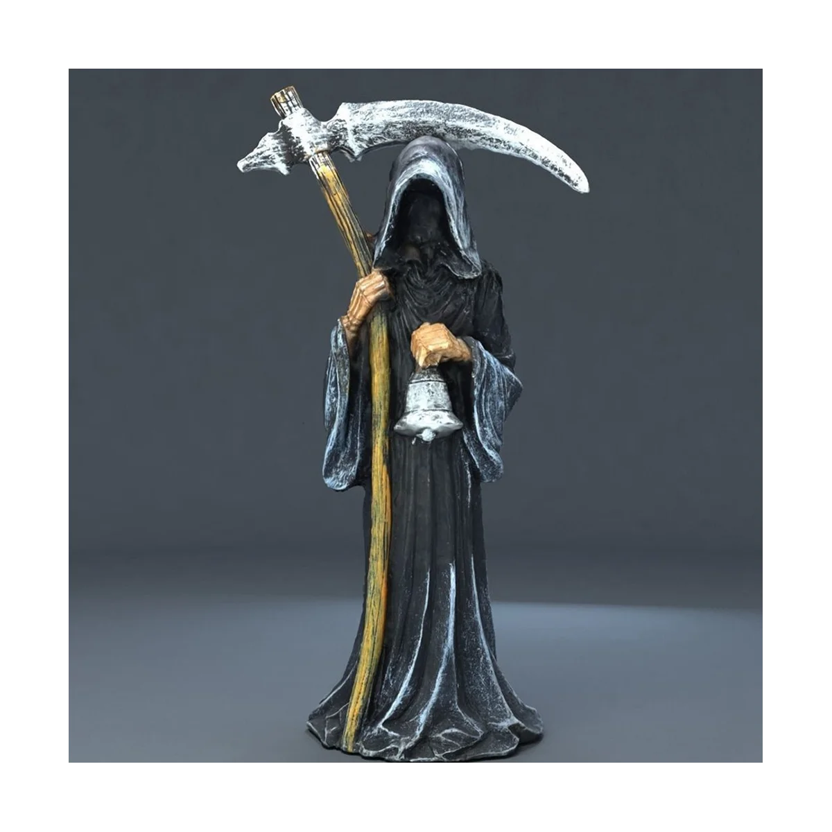 Holy Death Statue Standing Decorative Grim Holding Scythe Statue Altar Halloween Decoration Desktop Sculpture