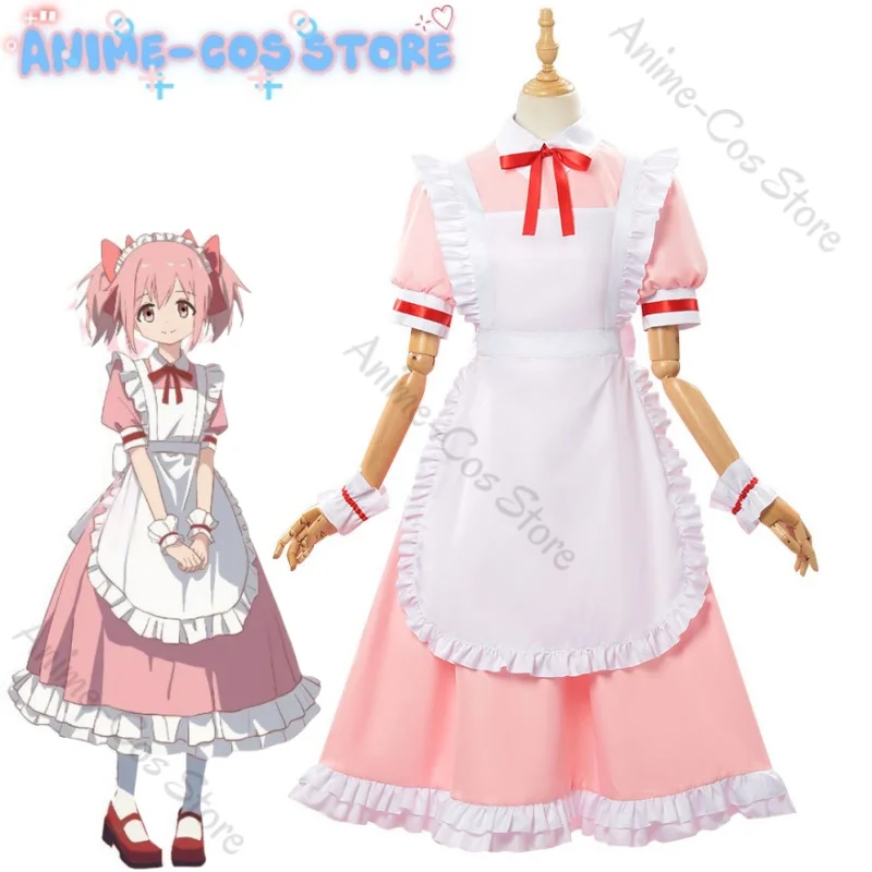 

Anime Puella Magi Madoka Magica Kaname Madoka Cosplay Costume Lolita Maid Dress Cute Maid Party Stage women cosplay Halloween