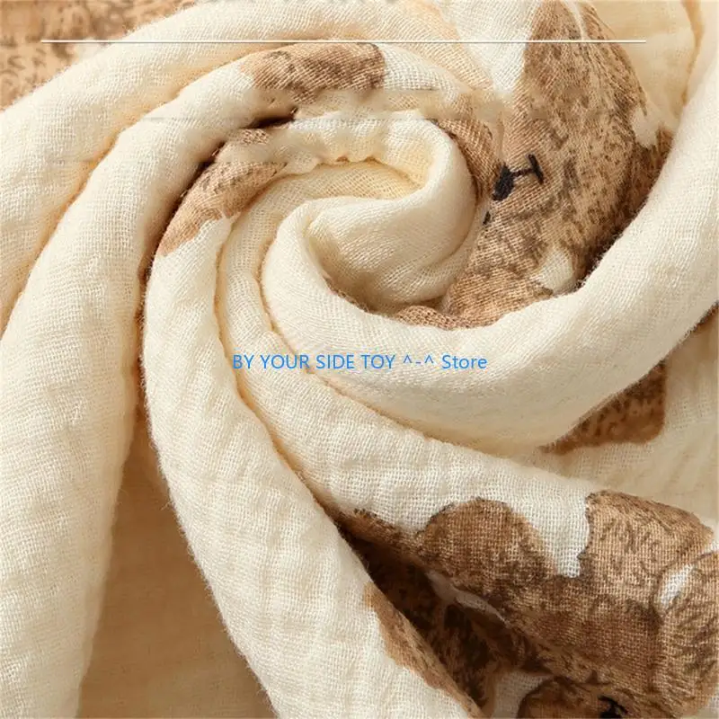 

Infant Hooded Towel Wrap Towel Gauze-Cotton Toddler Cloak Print Bath Towel Infant Boy Girl Gender Neutral Beach Towel U6XE