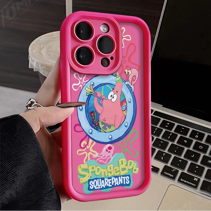 Anime Window SpongeBobs Case for Xiaomi Redmi Note 13 12 11 Pro Plus 12S 11S 10S 10 9 9S 8 12C 13C Soft Silicone Phone Back Capa