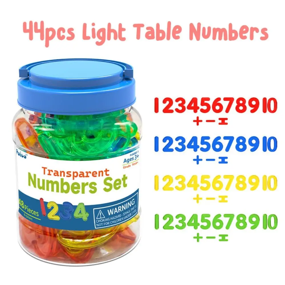 アルファベットモンテッソーリライトテーブルおもちゃ 数字収納缶 文字数字教材 形状 カラフルな数字モンテッソーリおもちゃ