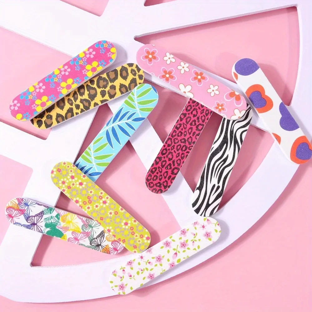 컬러풀 양면 아트 폴리쉬 매니큐어 페디큐어 도구 랜덤 발송 10개 네일 파일 폴리싱 네일 버퍼 샌딩 네일 파일