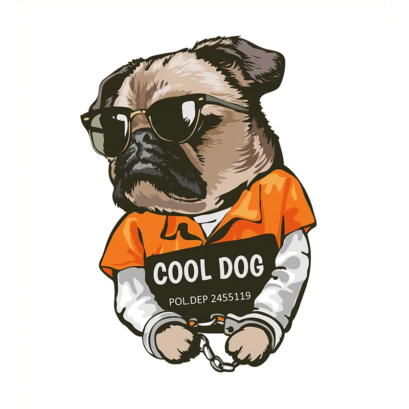 RuleMylife Cool Dog With Scarf And Hat Car Stickers Decal Anime Cute Car Accessories Decoration Pegatinas Para Coche