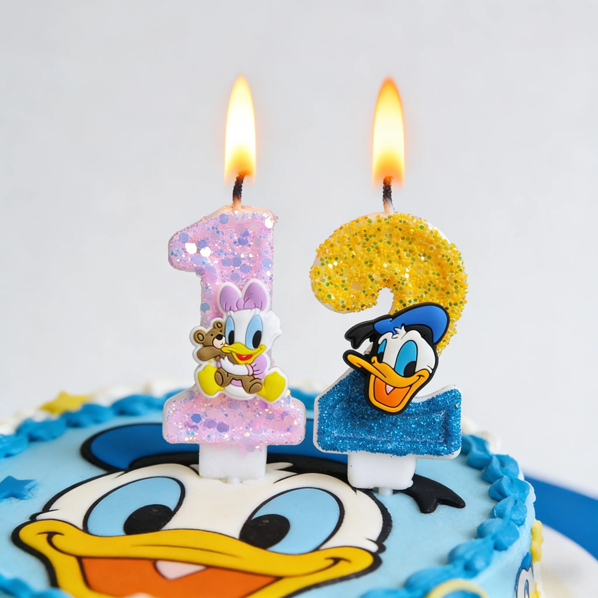 Schattige Donald Duck kaars nummer 0-9 voetbalkaars Donald Duck taartdecoratie jongens verjaardagsfeestje voor kinderen babyshower decoraties - afbeelding 2