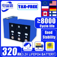 3.2V 320Ah Lifepo4 8000 cycle Grade ARechargable Lithium Iron Phosphate Battery For Backup Power RV Boat Batteries