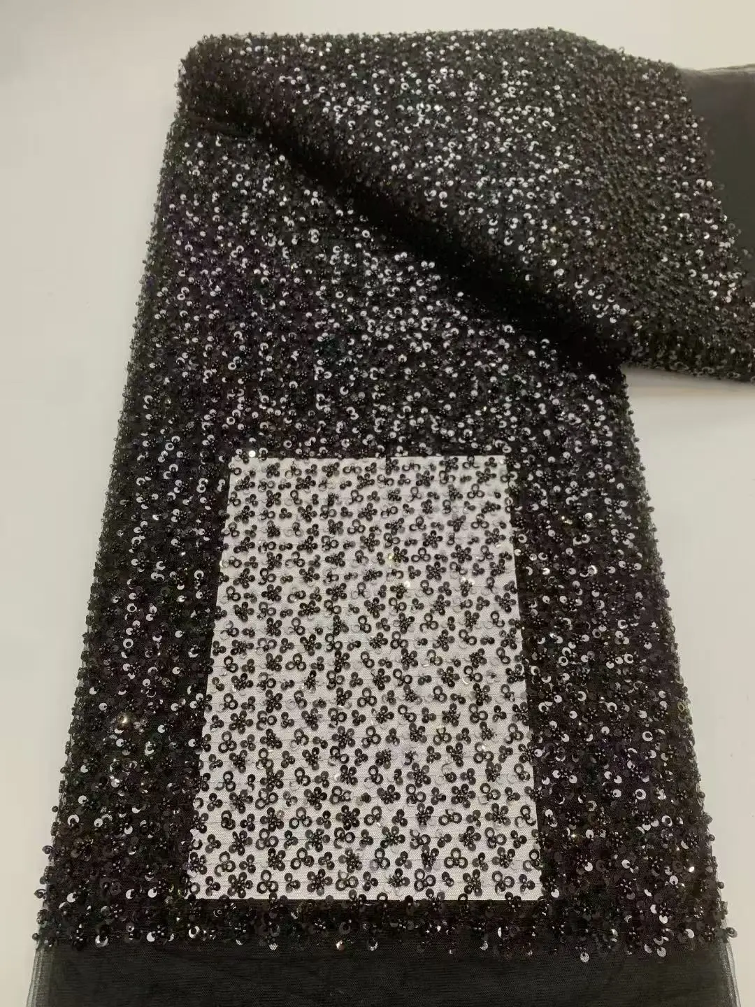 

2025 High Quality Fabric New Design Handmade Embroidery Beads Sequins Net Lace For Wedding Women Dress Pretty Popular