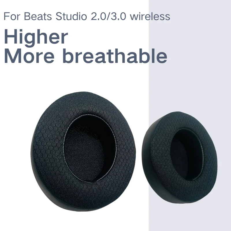 Replacement ear pads for Beats Studio 2 & Studio 3 wireless headphones,soundproof memory foam for added thickness