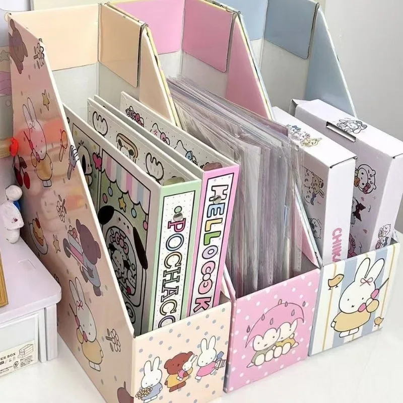 Cartoon Kawaii Bookend Storage Box Desktop Bookshelf Folder Girly Heart Student Dormitory Convenient Practical Good Looks Miffy view 5