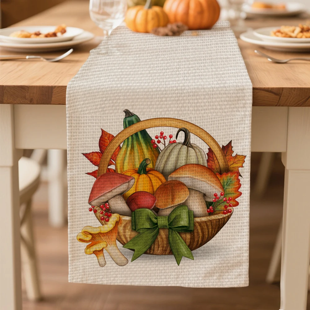 

autumn table runners autumn Table decoration and accessories for Harvest Festival Thanksgiving Day tablecloth