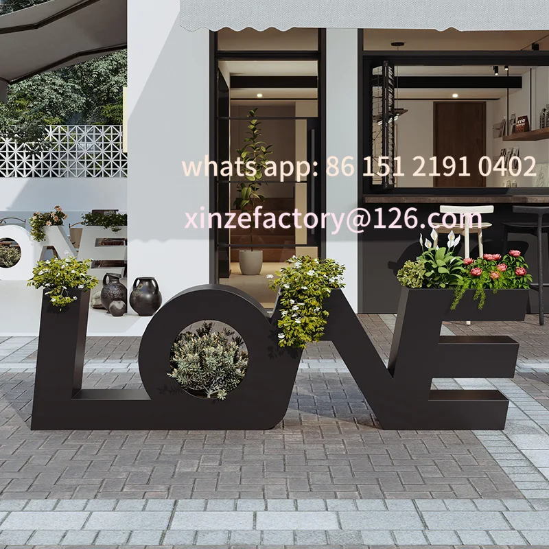 تخصيص الإبداعية إلكتروني الحديد المطاوع زهرة مربع في الهواء الطلق مزيج سياج الحليب الشاي متجر مقهى بار زهرة السرير التقسيم تدفق