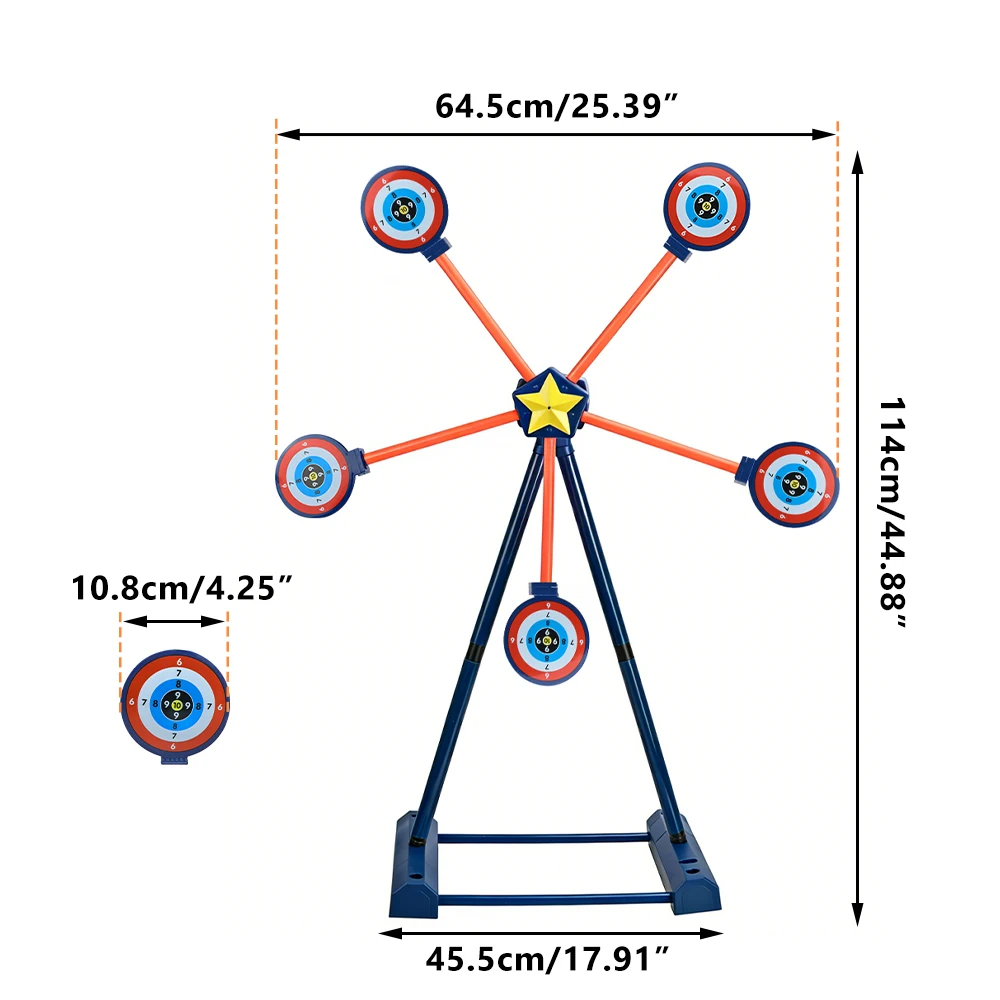 Electric Target 360 ° Rotating Target Movable Shooting Toy Target for BB Gun Foamdart Blaster Shooting Game Competition view 6