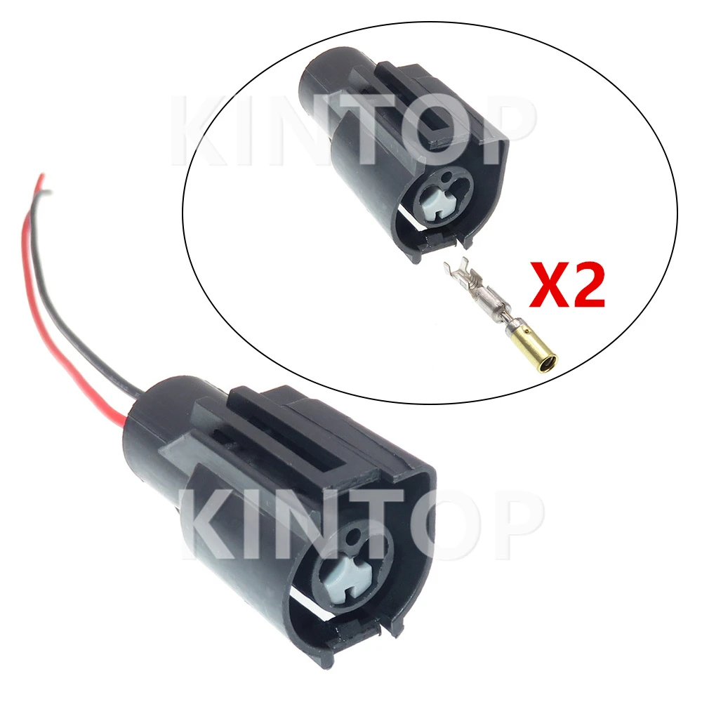 1 Set 2 Pins Car AC Assembly Plastic Housing Wire Connector Auto Wiring Terminal Sockets with Cables Automobile Accessories