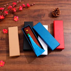 1 Pcs Paper/Cardboard Bookmark Packaging Box Locket Box Heaven And Earth Cover Jewelry Retro Kraft Paper Pen Box