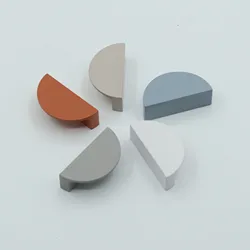 Solid Light Luxury Semi-circular Aluminum Alloy Handle Color Spray Paint Children's Room Cabinet Pull 32MM 64MM Furniture Knobs