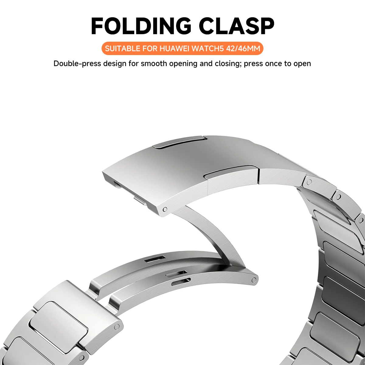 Original Luxury Titanium Strap for Huawei Watch 5 46MM No Gaps Metal Band for Huawei Watch 5 42mm Business Quick Release Band