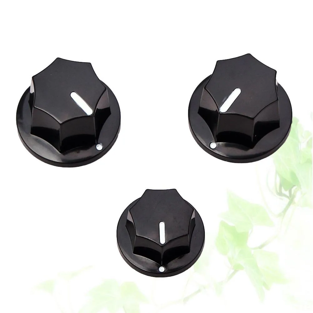 

3 Pcs Black Knob Guitar Knurled Jazz Volume Tone Control Accessories for Fashion
