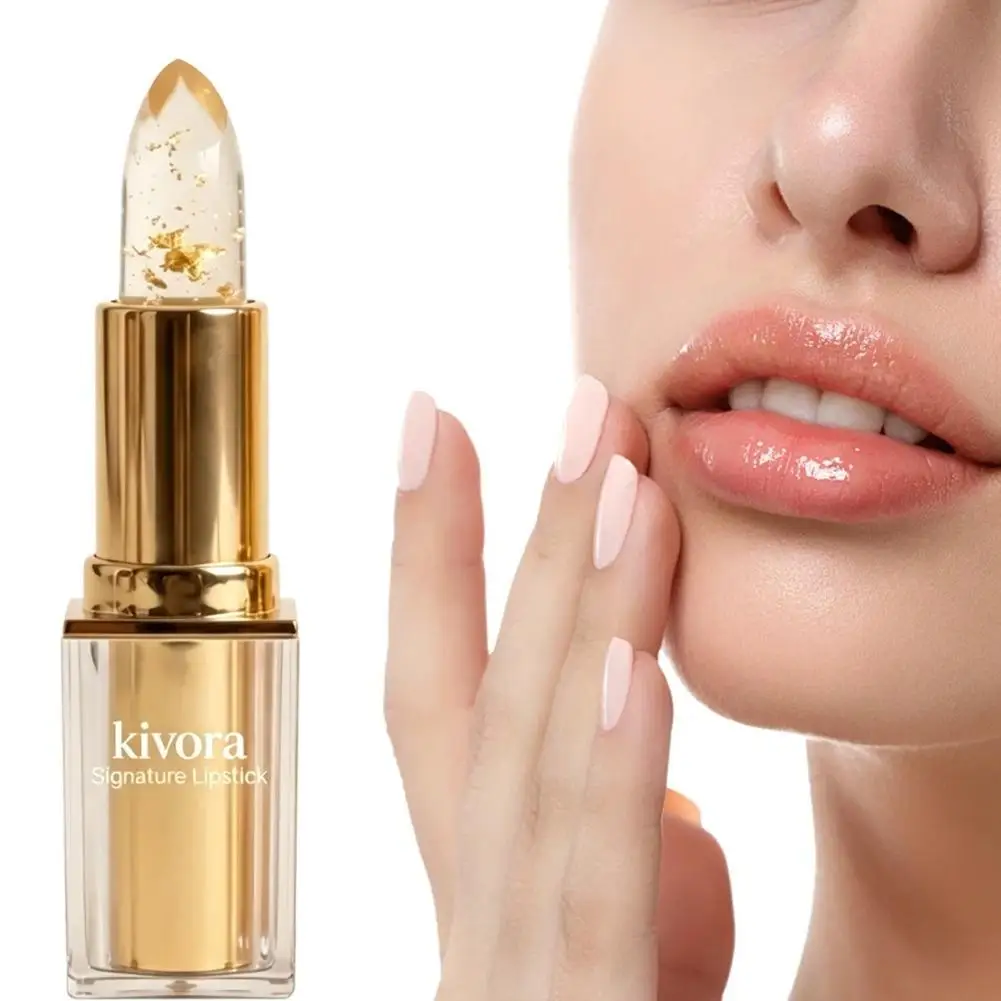 PH Adjusting Color Changing Gold Foil Lipsticks Kivora Signature Lipstick For Mature Women Brand Hydrated Glossy Daily Lip Care