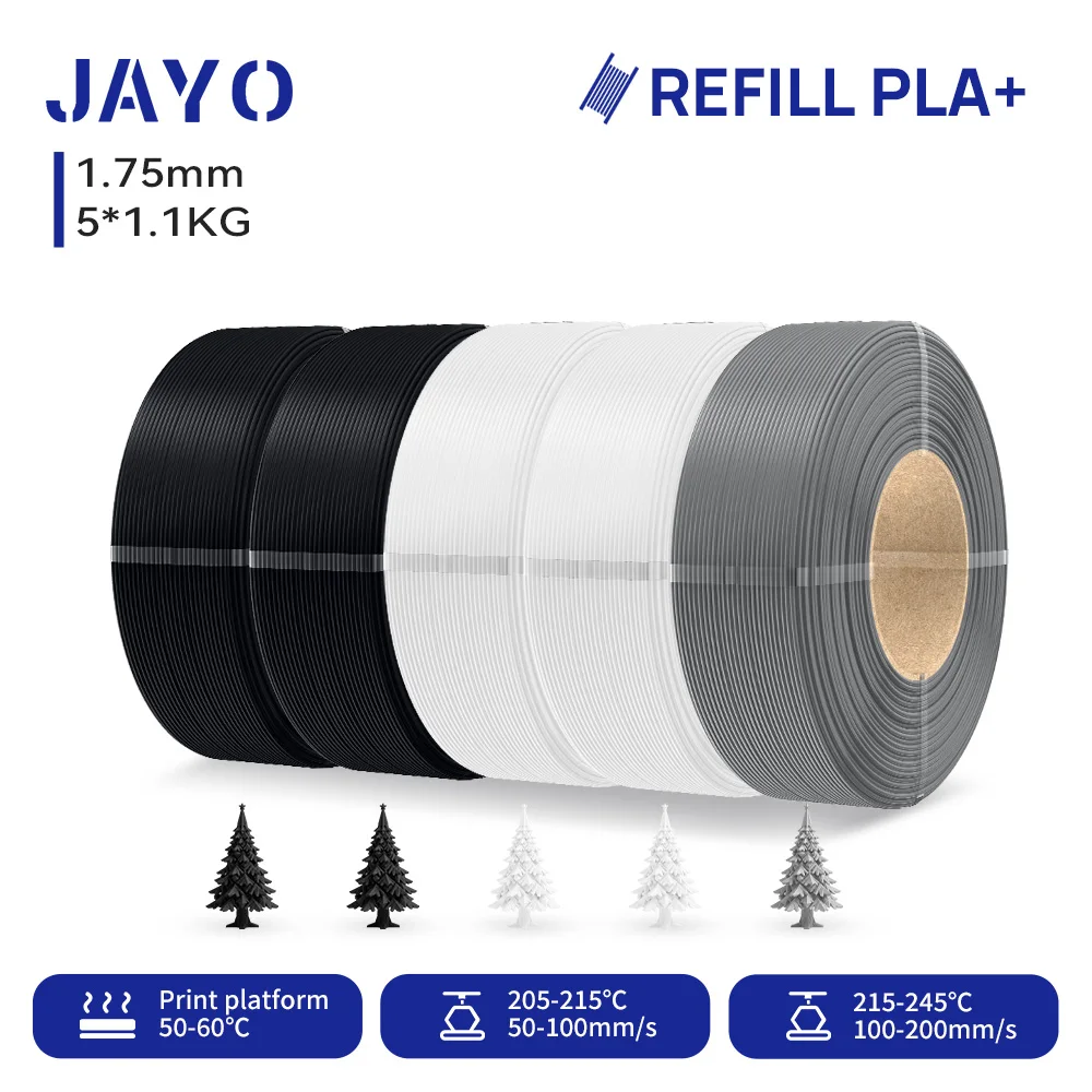 JAYO 5,5KG 3D PLA/PETG/PLA+ Drucker Nachfüll-Filament 1,75mm Ohne Spule 3D-Drucker Filament für 3D-Drucker & 3D-Stift Nachfüll-Filament