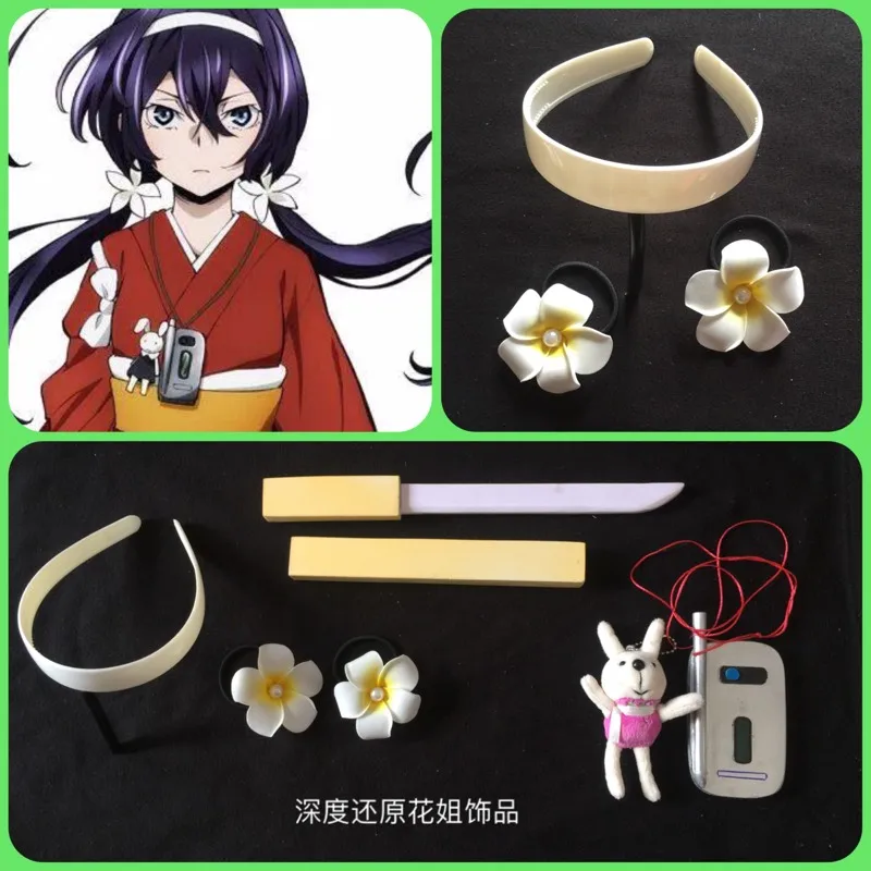 Anime Bungo Stray Dogs Izumi Kyouka Cosplay Cell Phone Rabbit Knife Hair Cos Accessories Headband Synthetic Halloween Party Wigs