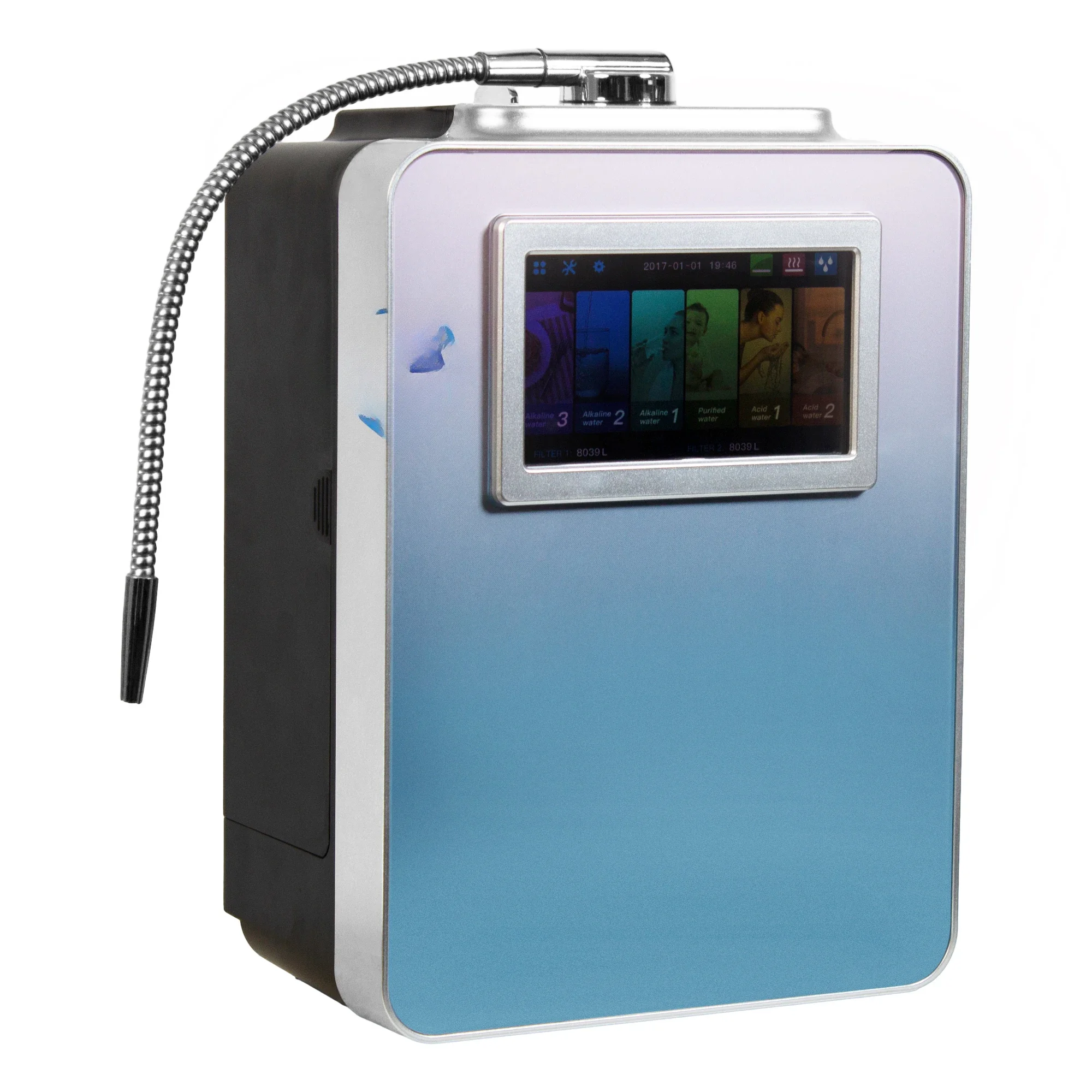 water ionizer machine with 8 titanium platinum coating plates hydrogen water machine