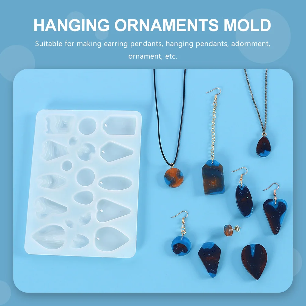 

2Pcs Crystal Resin Earring Pendant Mold Silicone DIY Crafts Hanging naments Jewelry Making Lightweight Storage Decor