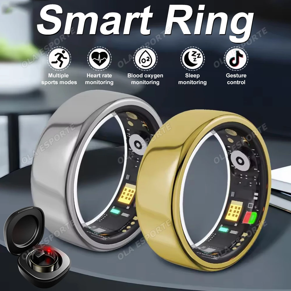

Новинка 2023 года, умное кольцо с беспроводной зарядкой, 5 АТМ, водонепроницаемое шагомер для бега, менеджер здоровья сна, модные кольца для фитнеса для мужчин и женщин