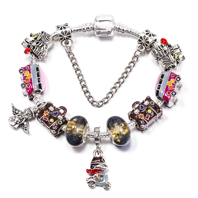 Korean version of fashionable happy girl bead pendant bracelet DIY Brand Charm Bracelet Jewelry For Women Making Gift New Desgin