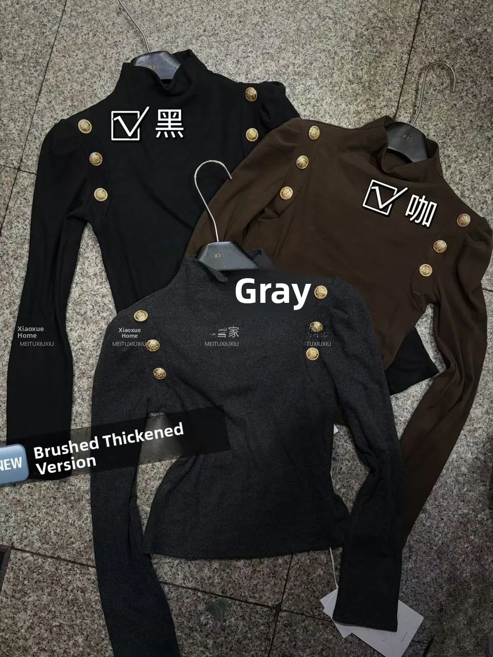 

Winter Women's Slim Fit Long Sve T-irt Button up f High Collar Korean Sle Commute Faion Base irt Top