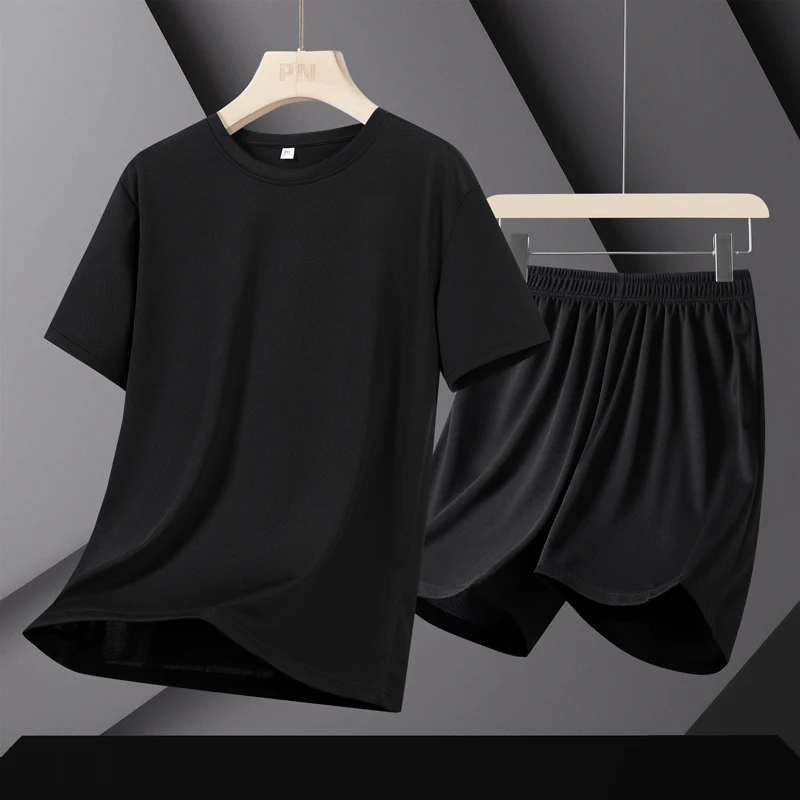 New Fashionable And Versatile Summer Quick Drying Suit For Men'S Sports And Casual Loose Basketball Short Sleeved 2-Piece Set