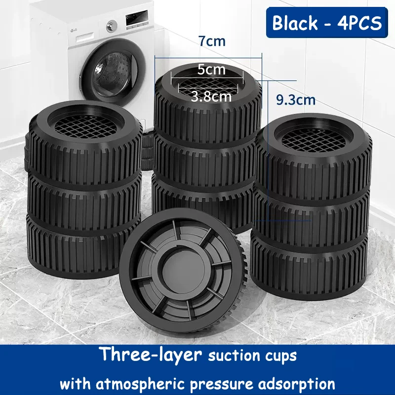 4pcs Anti Vibration Feet Pads Rubber Mat Slipstop Silent Dampers Stand Universal Washing Machine Refrigerator Furniture Foot Pad