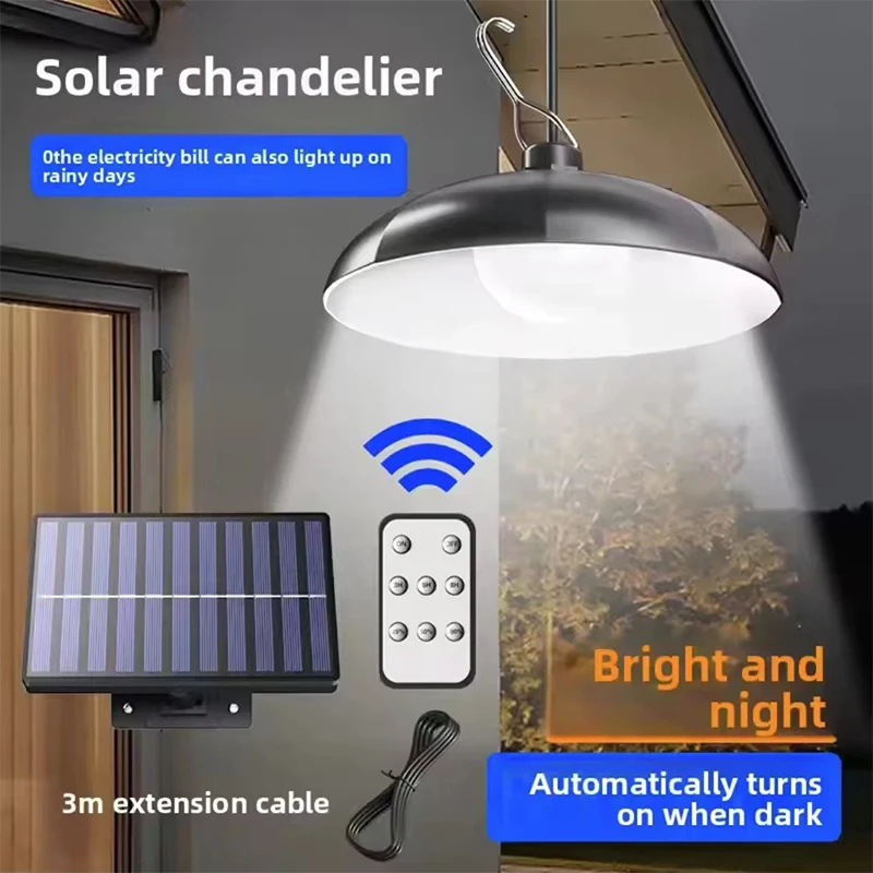 

LED Solar Panel Powered Pendant Hanging Split Light Wall Lamp Timing Lighting Sheld Remote Garden Street Yard Indoor Outdoor