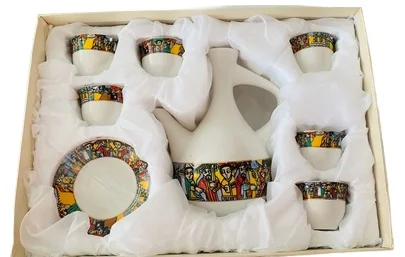 ethiopian eritrean coffee cups edition full set 13pcs comes with 6 cups 6 saucer coffee and sugar+milk pot