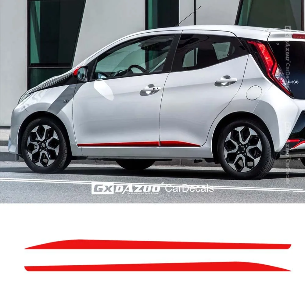 Sport Side Skirt Carbon Decals For Toyota AYGO 2014-2023 Racing Styling Car Performance Stripes Vinyl Decal Auto Accessories