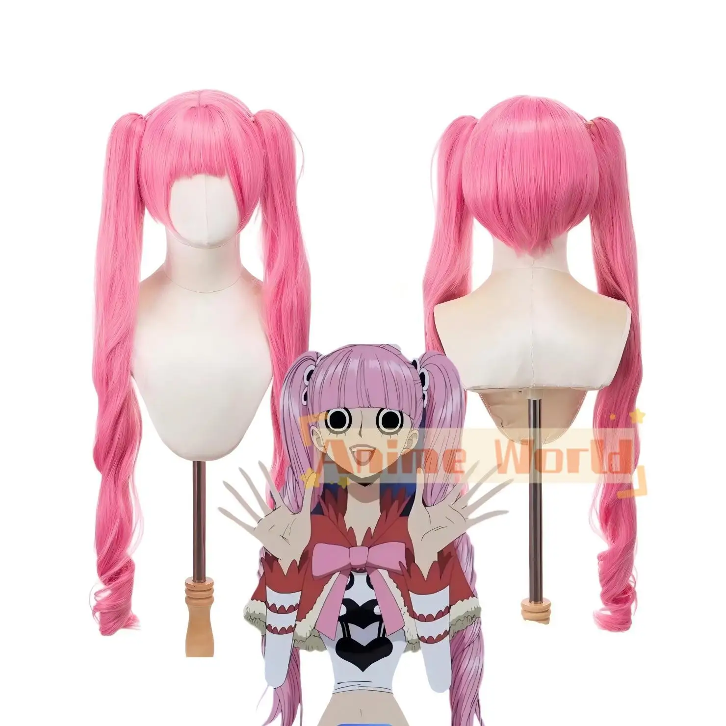 

Anime Perona Cos Cosplay Wig Halloween Carnival Party Props Synthetic Hair Heat Resistant Fiber + Wig Cap