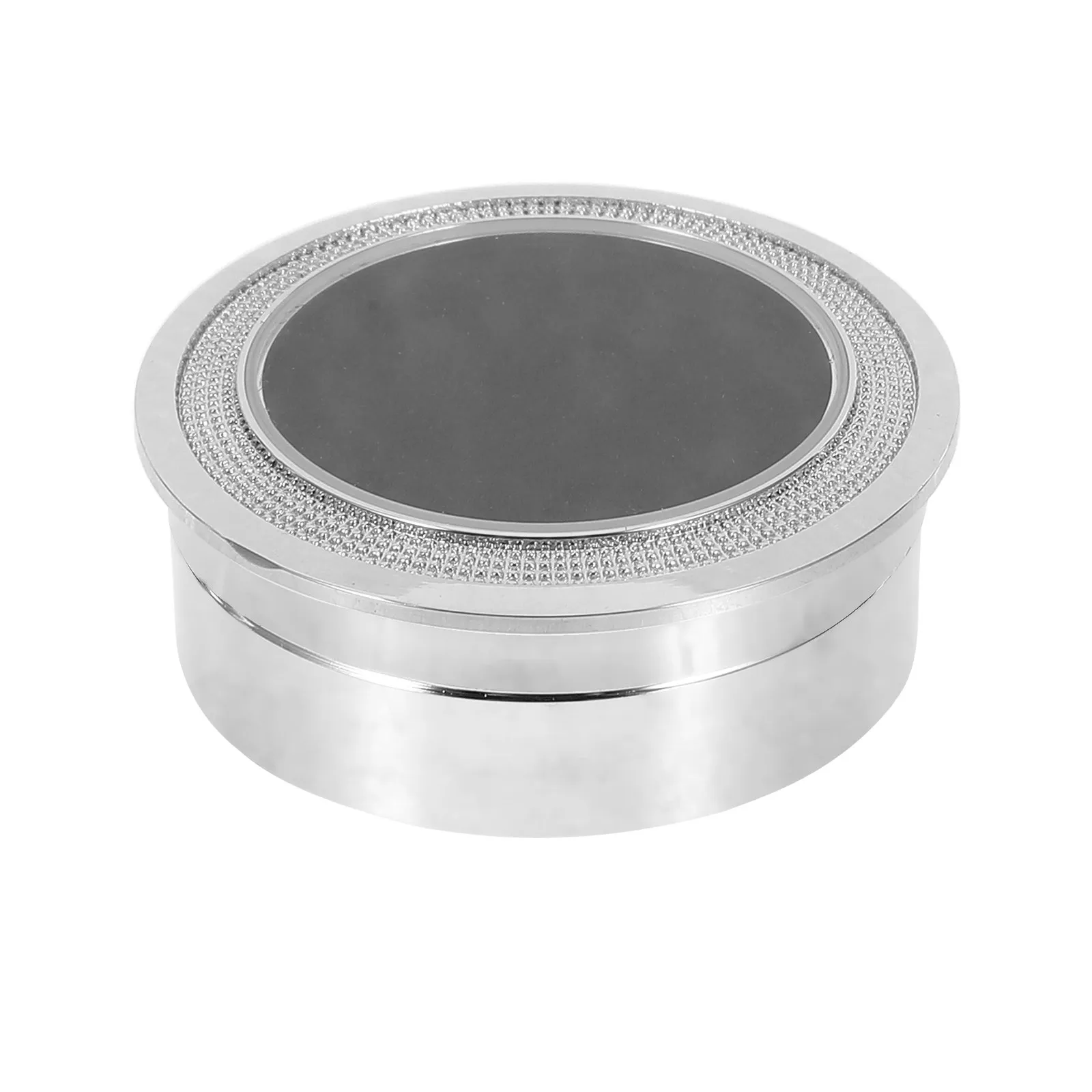

Маленькая круглая металлическая коробка для демонстрации драгоценных камней с прозрачной крышкой, идеально подходит для россыпных камней, алмазов, кристаллов, ювелирных изделий, для шоурумов и розничной торговли